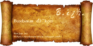 Buxbaum Ákos névjegykártya